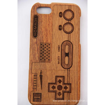 Tree Pattern Retro Style Wood para iPhone Estuche con Laser Engrave Bamboo Wood Cherry Wood Cove
